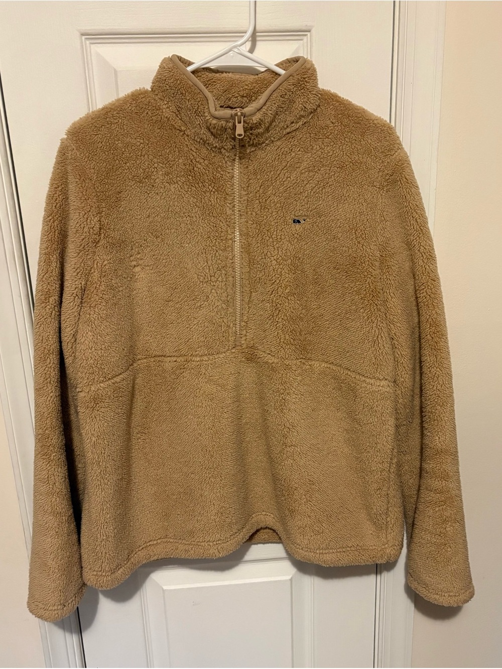 Vineyard Vines Camel Sherpa Fleece Half-Zip Pullover